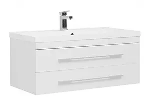 Тумба-умывальник подвесная Aquanet Нота 100 белый 00171496+00204096 Тумба-умывальник подвесная Aquanet Нота 100 белый 00171496+00204096, 1