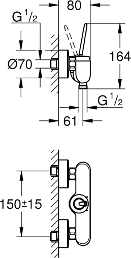 Смеситель для душа Grohe Eurodisc Joy хром 23430000