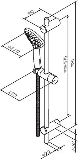 Душевая стойка Am.Pm Gem белый матовый F0190033