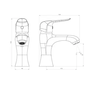 Смеситель для раковины Damixa Palace Evo 2 хром 320210000 Смеситель для раковины Damixa Palace Evo 2 хром 320210000, 2