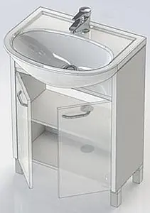 Тумба-умывальник напольная Aquanet Донна 60 дуб белый 00169041+00168863, 4