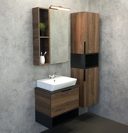 Тумба-умывальник подвесная Comforty Штутгарт 60 дуб тёмно-коричневый/чёрный 00004151039CF Тумба-умывальник подвесная Comforty Штутгарт 60 дуб тёмно-коричневый/чёрный 00004151039CF