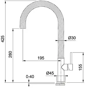 Смеситель для кухни Franke Maris Free by Dror чёрный матовый 115.0543.285 Смеситель для кухни Franke Maris Free by Dror чёрный матовый 115.0543.285, 2