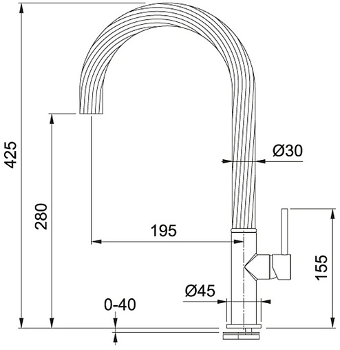 Смеситель для кухни Franke Maris Free by Dror чёрный матовый 115.0543.285