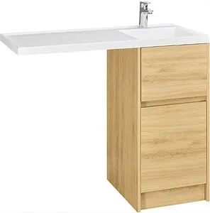 Тумба-умывальник напольная над стиральной машиной Aquaton Лондри 105 R дуб сантана 1A2670K1LH0C0+, 1