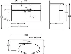 Тумба под умывальник подвесная Kerama Marazzi Riva 100 R белый RV.100Rh\WHT.M Тумба под умывальник подвесная Kerama Marazzi Riva 100 R белый RV.100Rh\WHT.M, 2