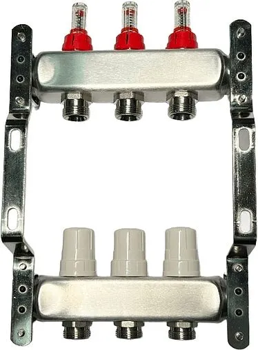 Группа коллекторная с расходомерами 3 отвода 1&quot;в/в x ¾&quot;ек Uni-fitt OPTIMAL 450B4303.RU