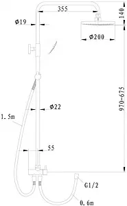 Душевая система без смесителя Swedbe Harmony хром 5006 Душевая система без смесителя Swedbe Harmony хром 5006, 2