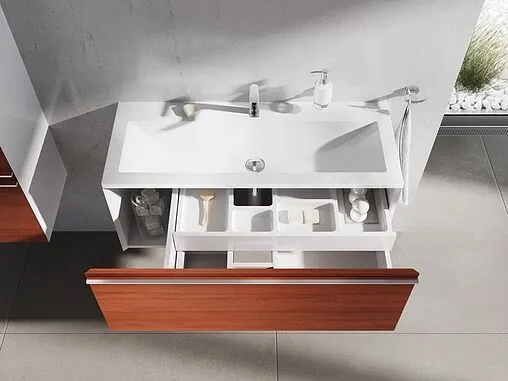 Тумба под умывальник подвесная Ravak SD Clear 100 вишня/белый X000000760