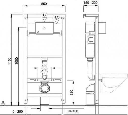 Инсталляция для подвесного унитаза Pestan Fluenta 40006356