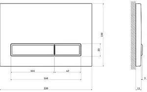 Клавиша смыва для унитаза Cersanit Corner 64108 хром глянцевый Клавиша смыва для унитаза Cersanit Corner 64108 хром глянцевый, 2