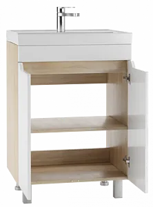 Тумба-умывальник напольный Айсберг Мечта 60 белый/дуб сонома DM2313T+4607152361674 Тумба-умывальник напольный Айсберг Мечта 60 белый/дуб сонома DM2313T+4607152361674, 5