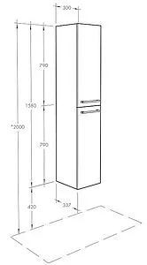 Шкаф-пенал подвесной Aquaton Мадрид 30 белый 1A129603MA010, 2