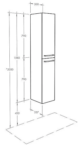 Шкаф-пенал подвесной Aquaton Мадрид 30 белый 1A129603MA010