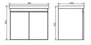 Тумба-умывальник подвесная Comforty Осло 60 бетон светлый 00-00000835CF, 2