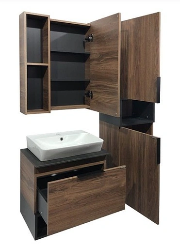 Тумба-умывальник подвесная Comforty Штутгарт 60 дуб тёмно-коричневый/чёрный 00004151039CF Тумба-умывальник подвесная Comforty Штутгарт 60 дуб тёмно-коричневый/чёрный 00004151039CF