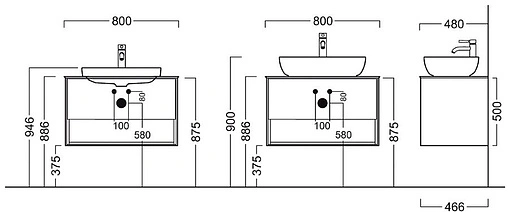 Тумба под умывальник подвесная Kerama Marazzi Plaza Modern 80 белый/дуб орегон PL.M.80.1\WHT