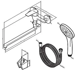 Смеситель для ванны с длинным изливом Am.Pm Gem хром F90A90100 Смеситель для ванны с длинным изливом Am.Pm Gem хром F90A90100, 2