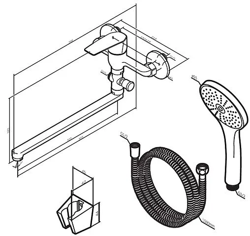 Смеситель для ванны с длинным изливом Am.Pm Gem хром F90A90100 Смеситель для ванны с длинным изливом Am.Pm Gem хром F90A90100