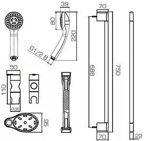 Душевая стойка Bravat Eco хром D152CP-3-RUS Душевая стойка Bravat Eco хром D152CP-3-RUS, 2
