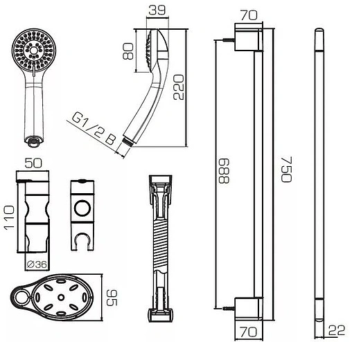 Душевая стойка Bravat Eco хром D152CP-3-RUS