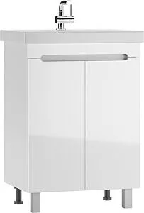 Тумба-умывальник напольная Айсберг Аура 60 белый DA2502T+S-UM-COM60/1-w, 1