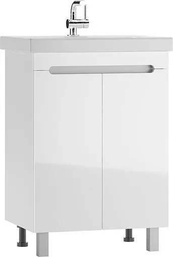 Тумба-умывальник напольная Айсберг Аура 60 белый DA2502T+S-UM-COM60/1-w