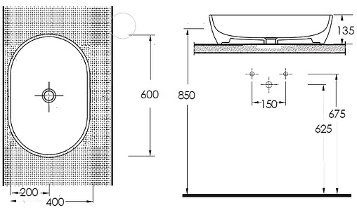 Раковина beWash Bogen 60 белый 88601001
