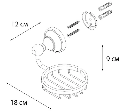 Мыльница Fixsen Bogema gold золото/белый с рисунком FX-78509G