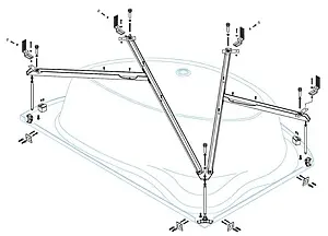 Каркас для ванны Cezares Tebe-L 150x100 Tebe-MF-L, 2