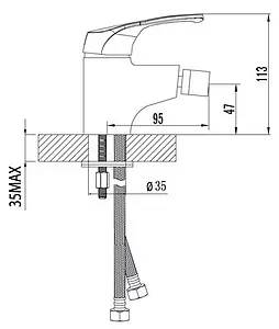Смеситель для биде Lemark Omega хром LM3108C Смеситель для биде Lemark Omega хром LM3108C, 2