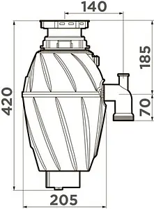Измельчитель пищевых отходов Omoikiri Nagare Nagare 1000 4995058 Измельчитель пищевых отходов Omoikiri Nagare Nagare 1000 4995058, 2