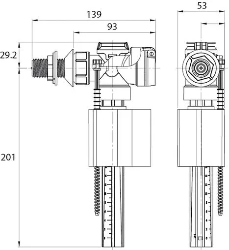 Комплект арматуры для бачка однорежимный ½&quot; пластик боковой IDDIS Optima Home тип А F012400-0005