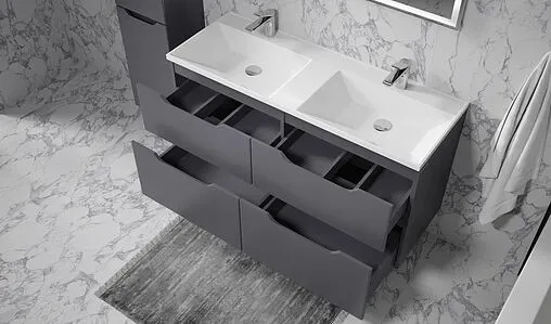 Тумба под умывальник подвесная Raval Wector 120 антрацит Wct.01.120/P/A/MD