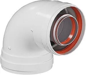 Колено для дымохода Ø 60/100мм ∠ 90° (Al) Krats CW-90-04, 1