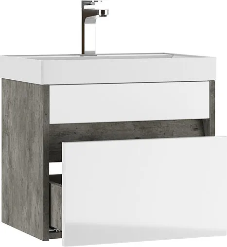 Тумба под умывальник подвесная Домино Karlo 50 белый/бетон DK5312T