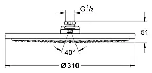 Лейка верхнего душа Grohe Rainshower Cosmopolitan 310 хром 27477000, 2