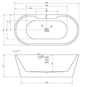 Ванна акриловая отдельностоящая Abber 150x80 AB9299-1.7 Ванна акриловая отдельностоящая Abber 150x80 AB9299-1.7, 2