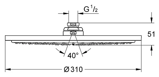 Лейка верхнего душа Grohe Rainshower Cosmopolitan 310 хром 27477000