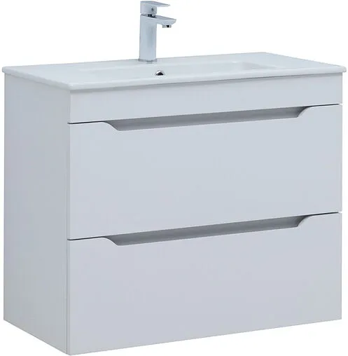 Тумба-умывальник Aquanet Практика 80 белый матовый 00330459+44080