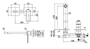 Смеситель для раковины из стены Paffoni Tango полированная сталь TA105ST70 Смеситель для раковины из стены Paffoni Tango полированная сталь TA105ST70, 2