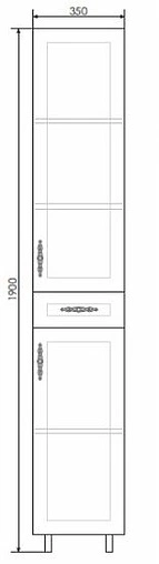 Шкаф-пенал подвесной Comforty Севилья 35 слоновая кость 00004137101CF