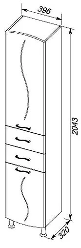 Шкаф-пенал напольный Aquanet Моника 40 R белый 00186777