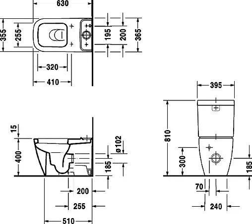 Чаша унитаза Duravit Happy D.2 белый 2134090000