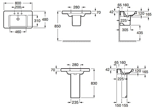 Раковина Roca Khroma 80 белый 327650000