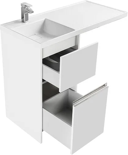 Тумба-умывальник напольная над стиральной машиной Aquaton Лондри 105 L белый 1A2360K1LH010