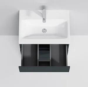 Тумба-умывальник напольная Am.Pm Gem S 60 графит матовый M91FSX0602GM+M90WCC0602WG Тумба-умывальник напольная Am.Pm Gem S 60 графит матовый M91FSX0602GM+M90WCC0602WG, 4