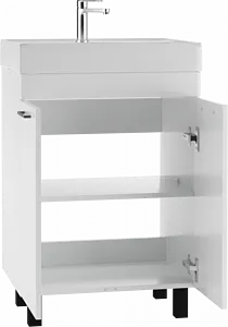 Тумба-умывальник напольный Айсберг Контраст 60 белый DA2709T+4607152361674, 4