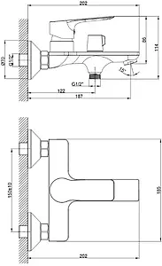 Смеситель для ванны Rossinka хром RS27-30 Смеситель для ванны Rossinka хром RS27-30, 2