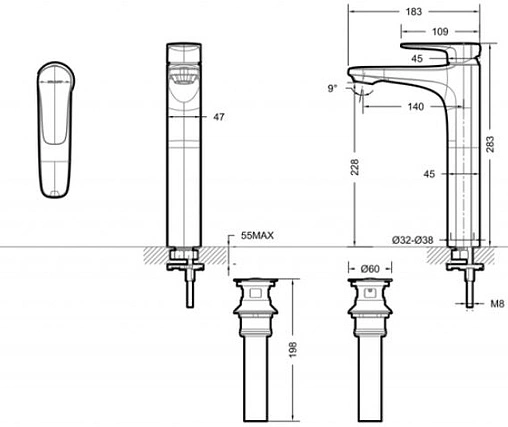 Смеситель для раковины Bravat Source хром F1173218CP-A-ENG
